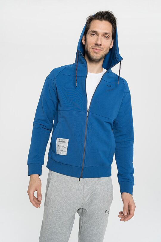 Stretch cotton zip-through hoodie 1 | BLUE | Audimas