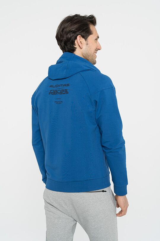 Stretch cotton zip-through hoodie 2 | BLUE | Audimas