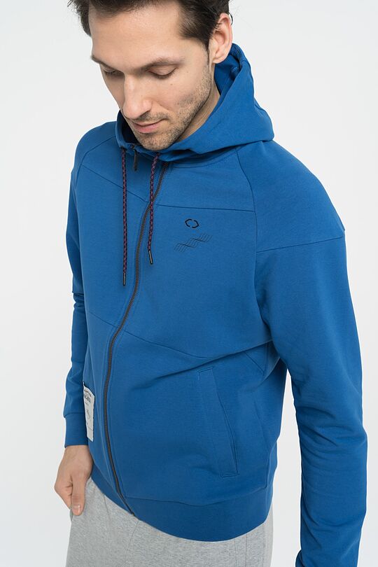 Stretch cotton zip-through hoodie 3 | BLUE | Audimas