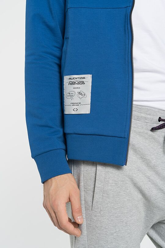 Stretch cotton zip-through hoodie 4 | BLUE | Audimas