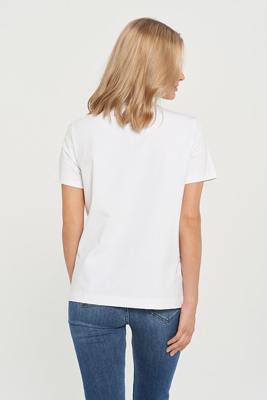 Stretch cotton t-shirt with print 3 | WHITE | Audimas