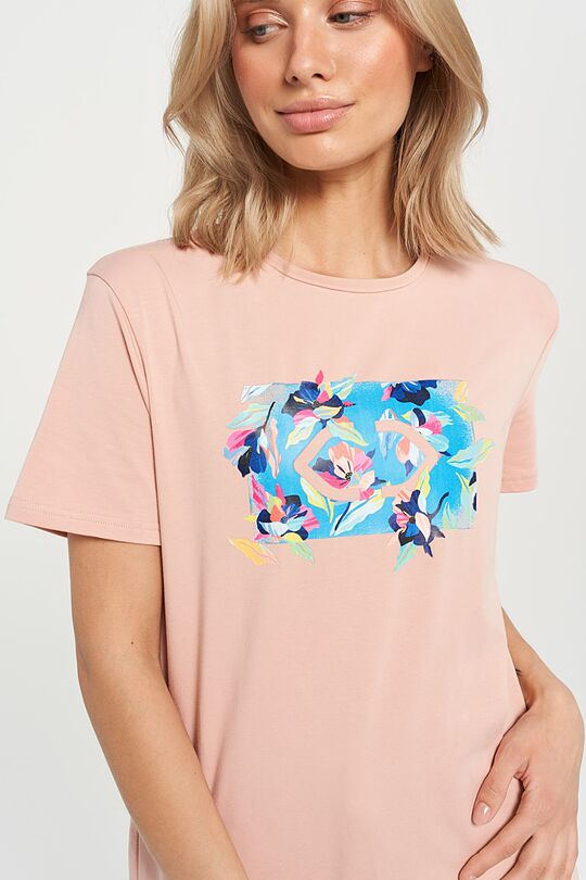 Soft touch modal t-shirt with print 2 | RED/PINK | Audimas