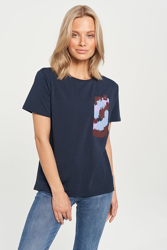 Soft touch modal t-shirt with print 1 | BLUE | Audimas