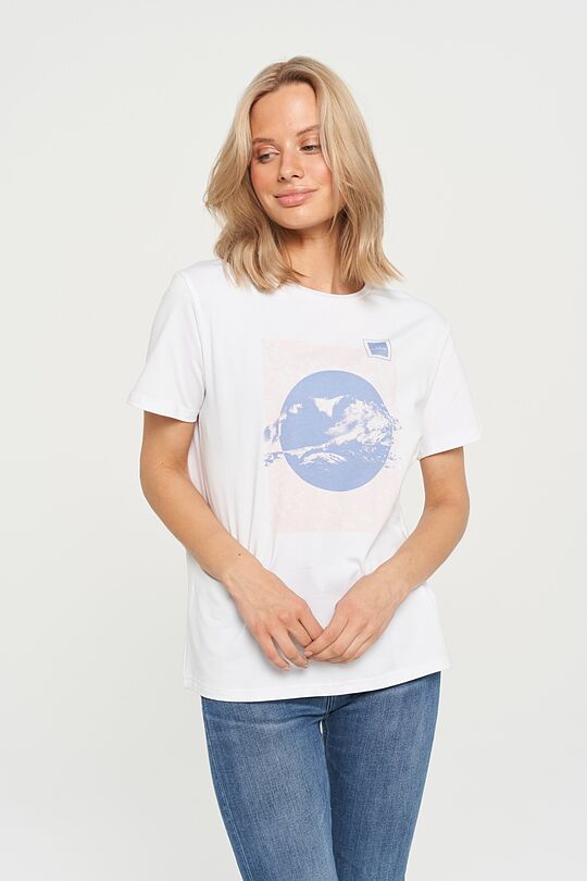Soft touch modal t-shirt with print 1 | WHITE | Audimas
