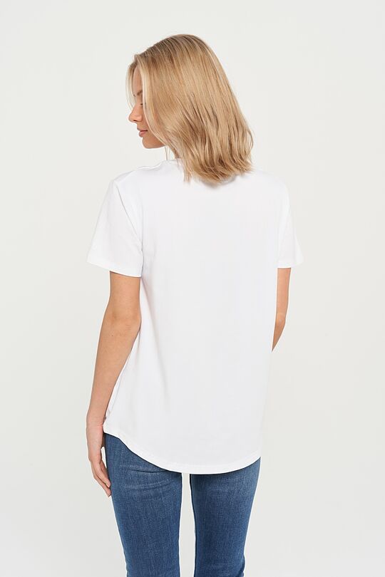 Soft touch modal t-shirt with print 3 | WHITE | Audimas