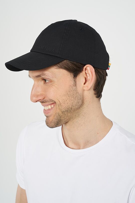 Cotton poplin peaked cap VARDAN TOS 1 | BLACK | Audimas