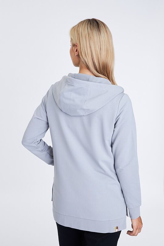 Lengthened stretch cotton zip-through hoodie 6 | GREY/MELANGE | Audimas