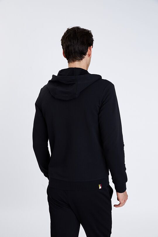 Stretch cotton zip-through hoodie 4 | BLACK | Audimas