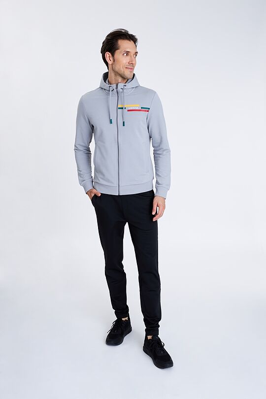 Stretch cotton zip-through hoodie 5 | GREY/MELANGE | Audimas