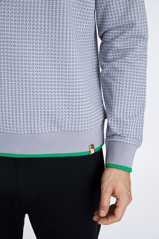 Stretch cotton sweatshirt with print 3 | GREY/MELANGE | Audimas