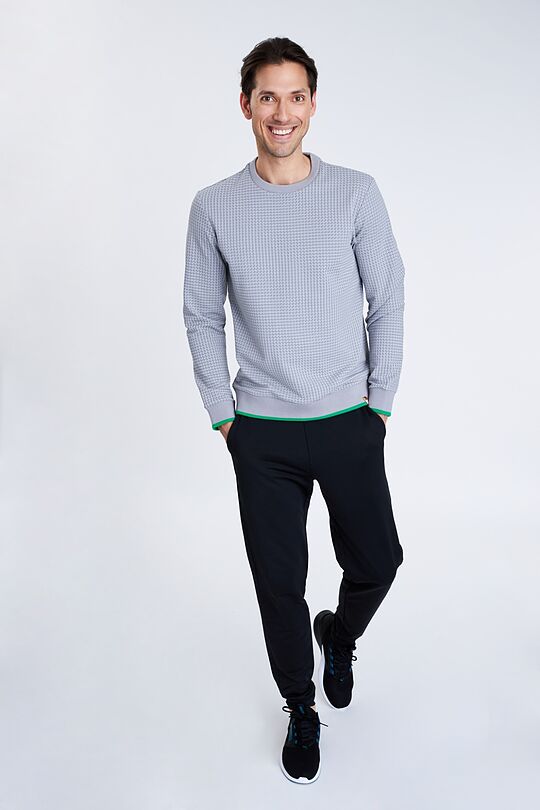 Stretch cotton sweatshirt with print 4 | GREY/MELANGE | Audimas