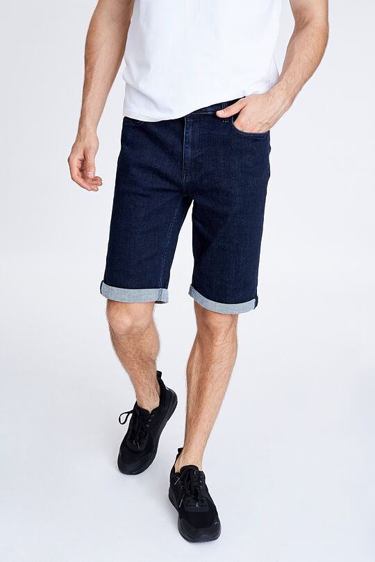 Regular fit stretch denim shorts 4 | BLUE | Audimas