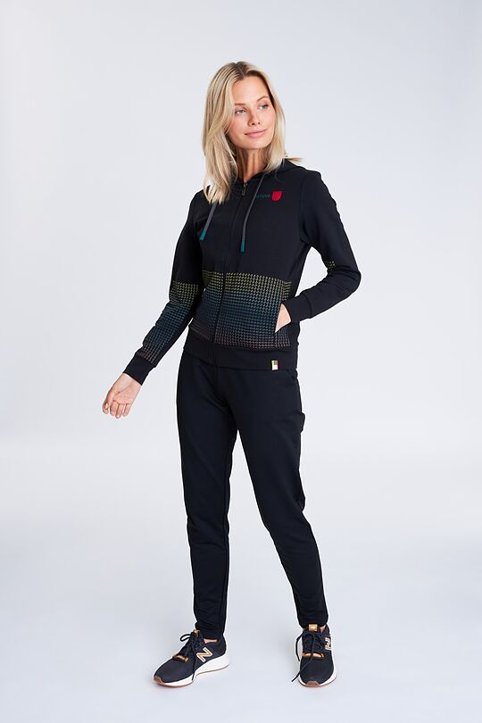 Stretch cotton zip-through hoodie 7 | BLACK | Audimas