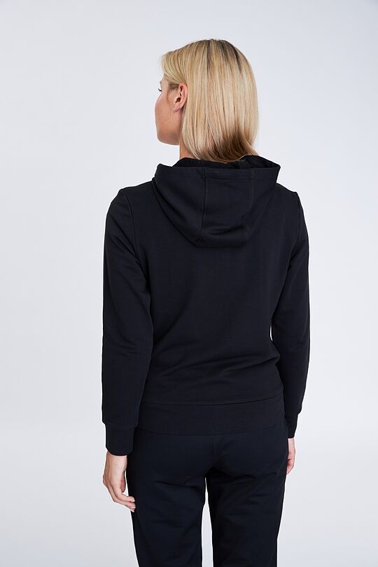 Stretch cotton zip-through hoodie 9 | BLACK | Audimas