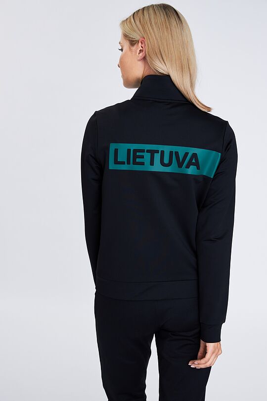 Zip-through stretch sweatshirt with cotton inside 4 | BLACK | Audimas