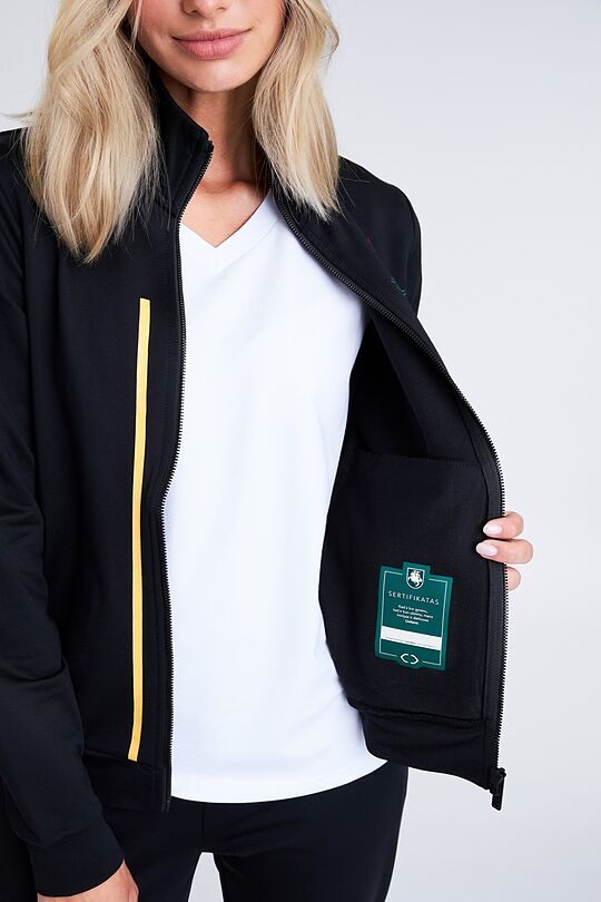 Zip-through stretch sweatshirt with cotton inside 8 | BLACK | Audimas