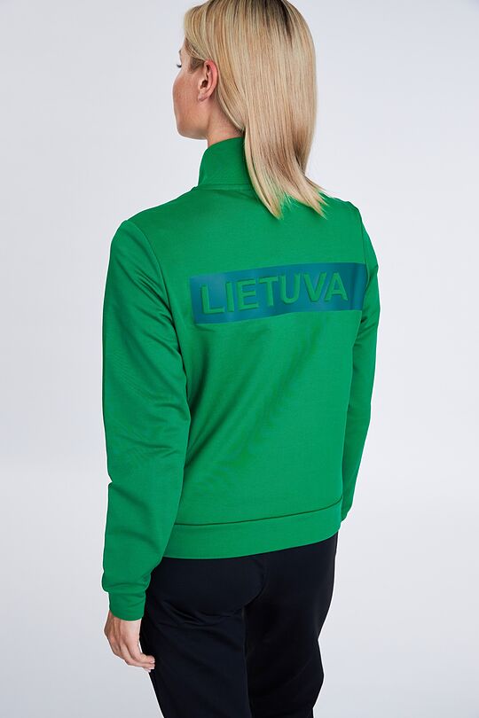 Zip-through stretch sweatshirt with cotton inside 6 | GREEN/ KHAKI / LIME GREEN | Audimas