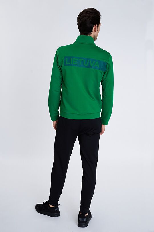 Zip-through stretch sweatshirt with cotton inside 2 | GREEN/ KHAKI / LIME GREEN | Audimas