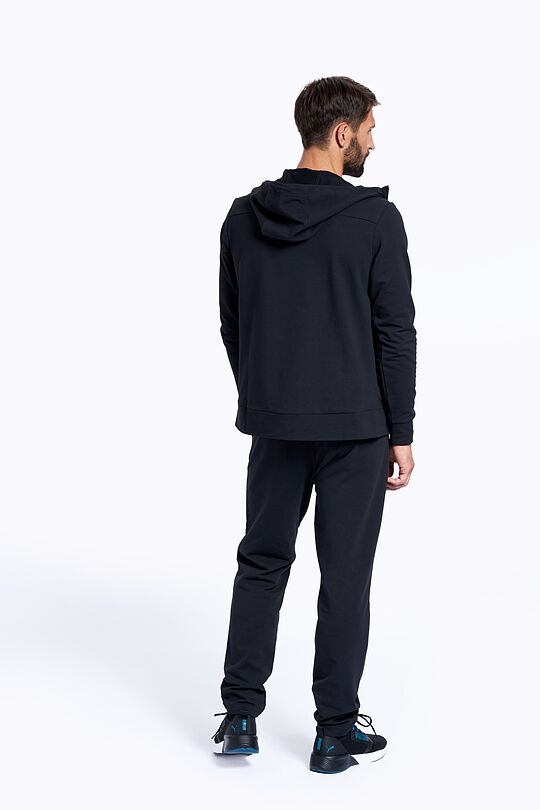 Stretch cotton zip-through hoodie 5 | BLACK | Audimas