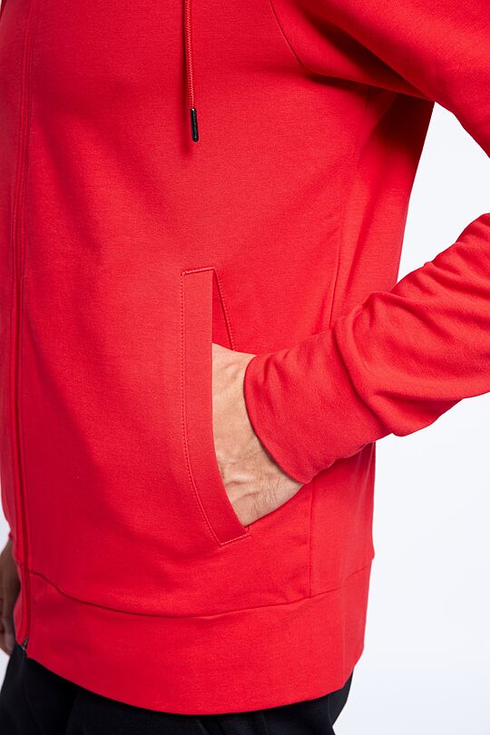Stretch cotton zip-through hoodie 4 | RED/PINK | Audimas