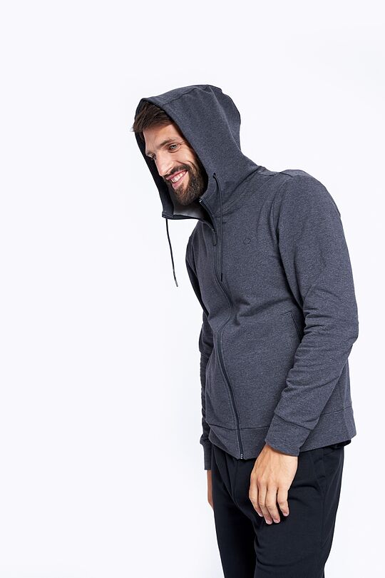 Stretch cotton zip-through hoodie 1 | GREY | Audimas