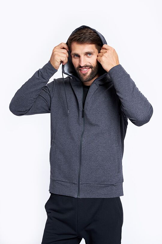 Stretch cotton zip-through hoodie 6 | GREY | Audimas
