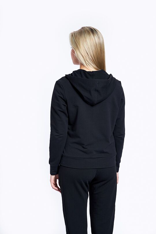 Stretch cotton zip-through hoodie 2 | BLACK | Audimas
