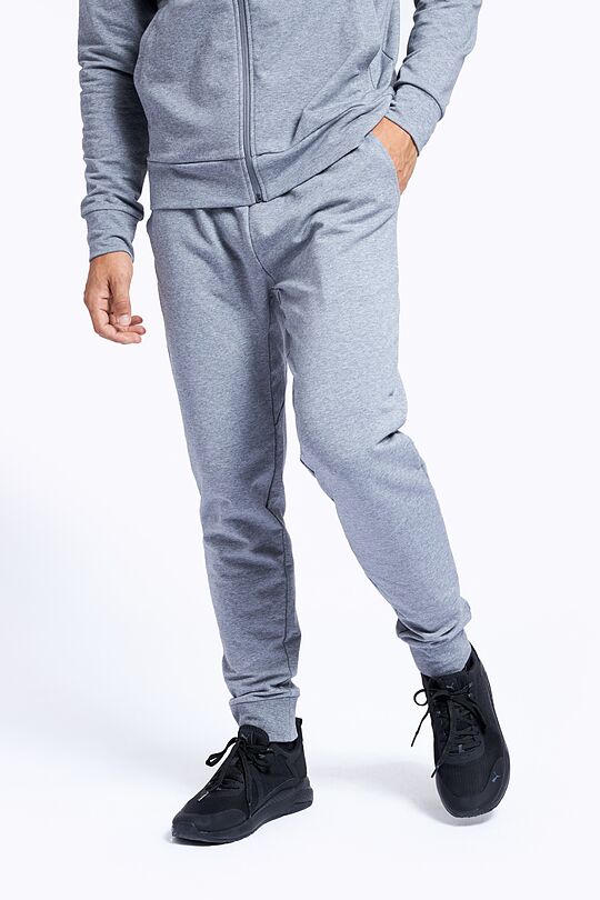 Stretch cotton slim fit sweatpants 2 | GREY/MELANGE | Audimas