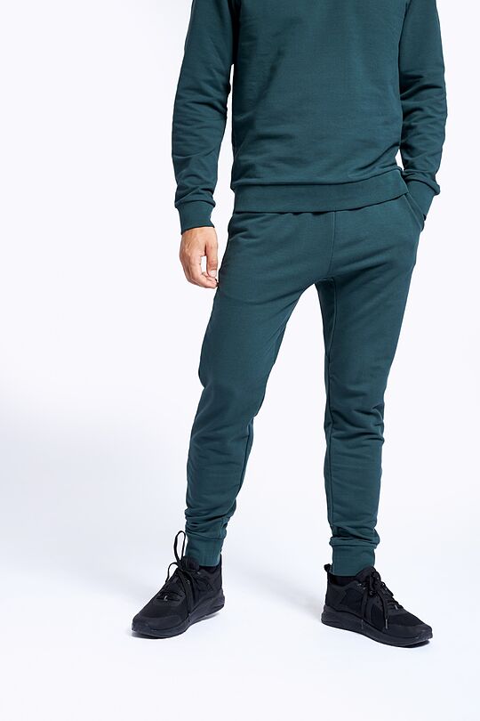 Stretch cotton slim fit sweatpants 6 | GREEN/ KHAKI / LIME GREEN | Audimas