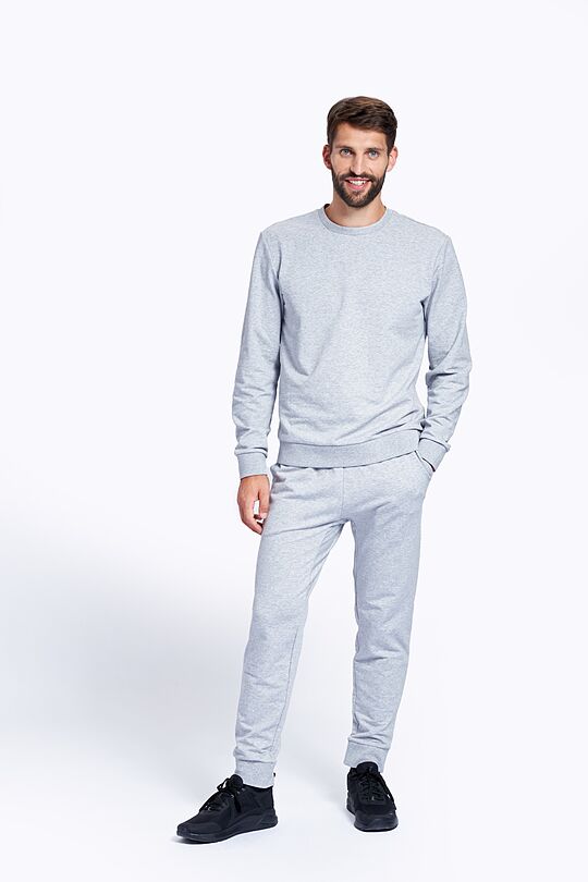 Stretch cotton slim fit sweatpants 1 | GREY | Audimas