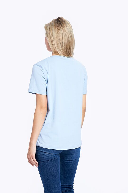 Stretch cotton t-shirt with print 3 | BLUE | Audimas