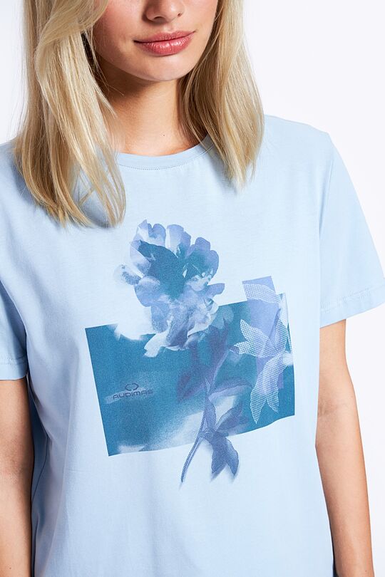 Stretch cotton t-shirt with print 2 | BLUE | Audimas