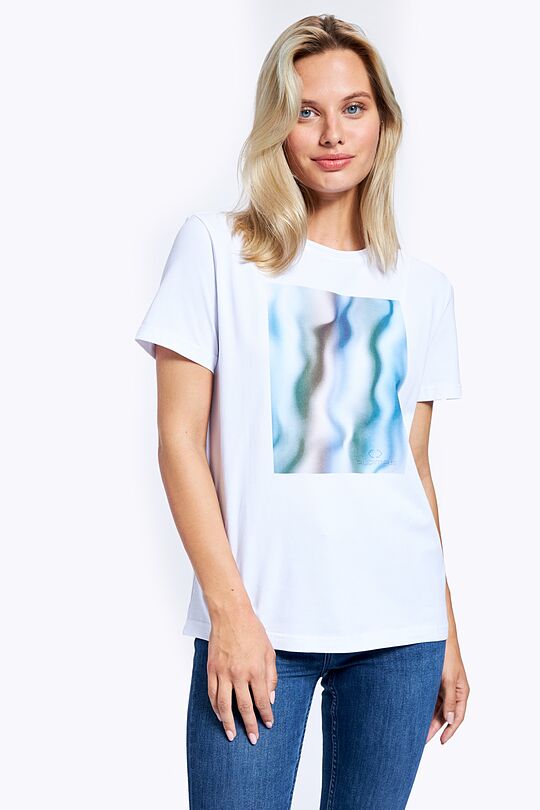 Stretch cotton t-shirt with print 1 | WHITE | Audimas