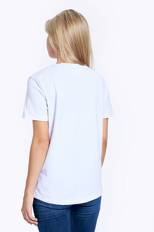 Stretch cotton t-shirt with print 3 | WHITE | Audimas