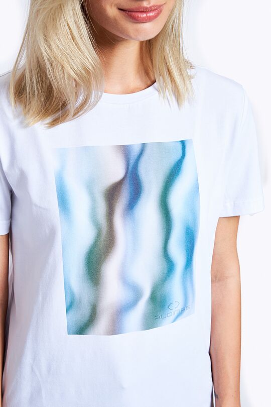 Stretch cotton t-shirt with print 2 | WHITE | Audimas