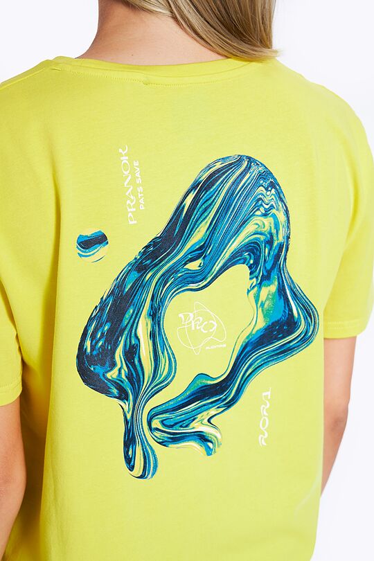 Stretch cotton t-shirt with print 4 | YELLOW/ORANGE | Audimas