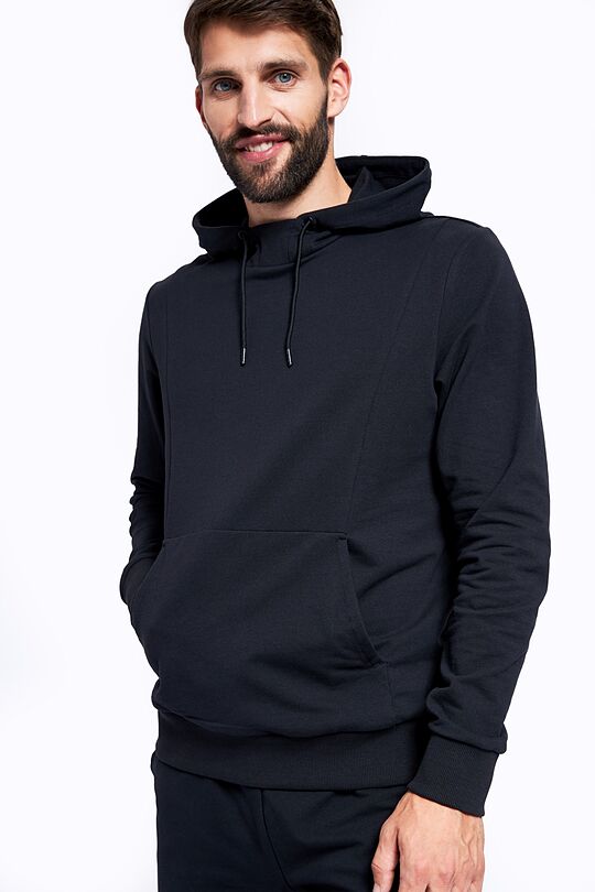 Stretch cotton hoodie 1 | BLACK | Audimas