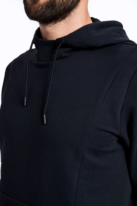 Stretch cotton hoodie 3 | BLACK | Audimas