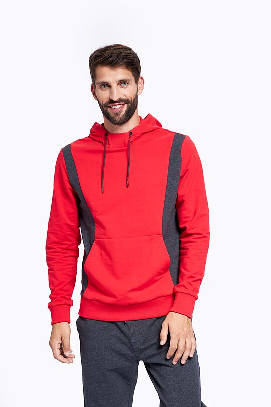 Stretch cotton hoodie 1 | RED | Audimas