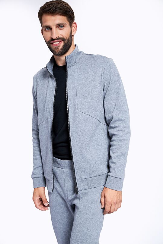 Cotton zip-through jacket 5 | GREY/MELANGE | Audimas