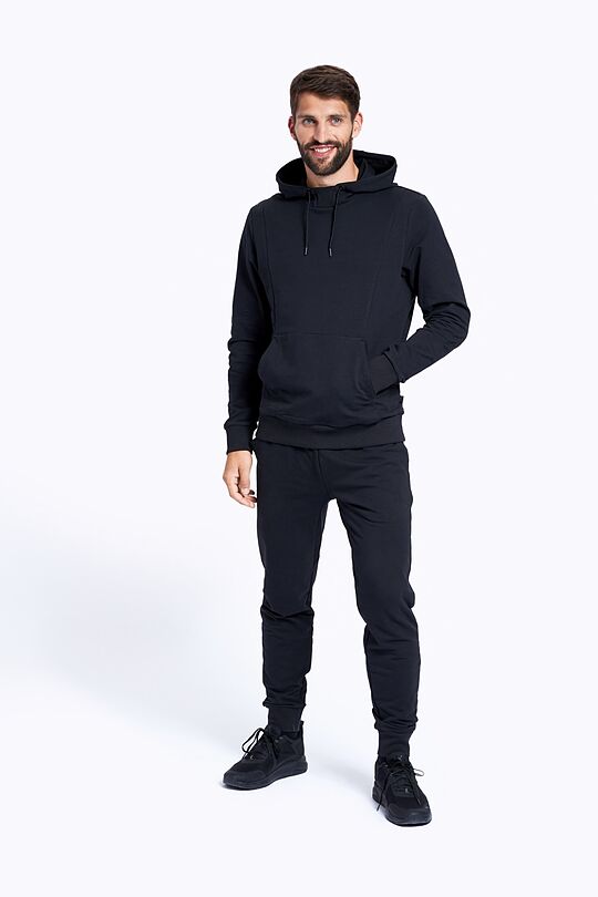 Stretch cotton slim fit sweatpants 1 | BLACK | Audimas