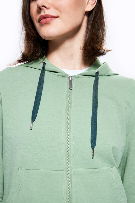 Stretch cotton zip-through hoodie 4 | GREEN/ KHAKI / LIME GREEN | Audimas