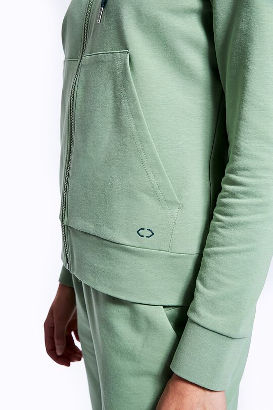 Stretch cotton zip-through hoodie 5 | GREEN/ KHAKI / LIME GREEN | Audimas
