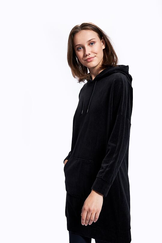 Cotton velour dress 4 | BLACK | Audimas