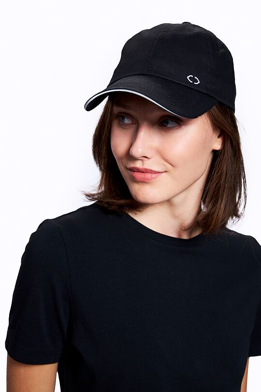 Poplin cap with reflective details 1 | BLACK | Audimas