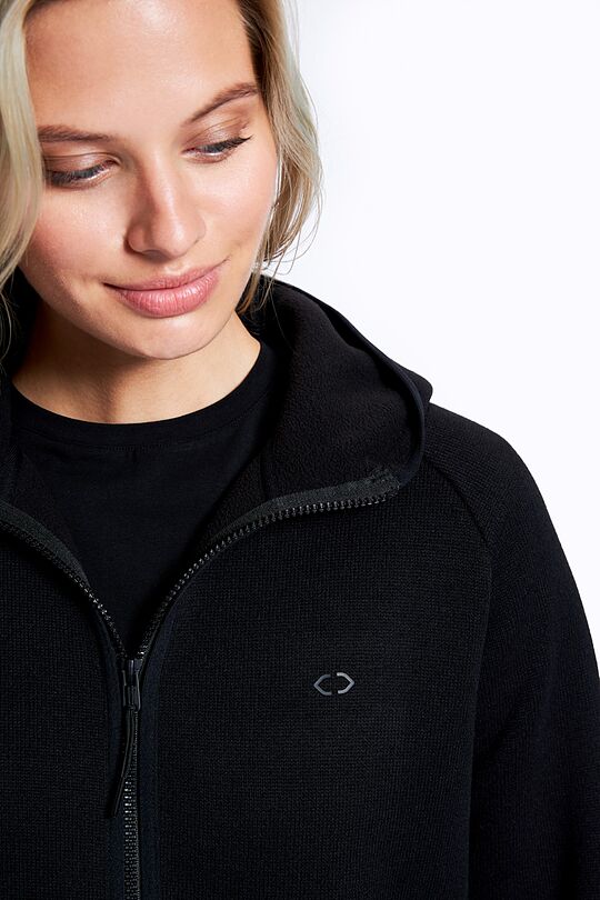 Warm fleece long zip-through jacket 5 | BLACK | Audimas