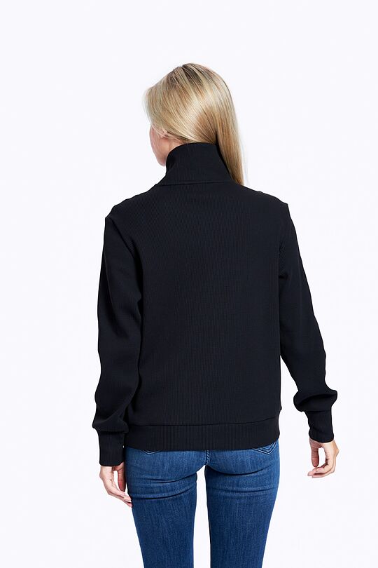 Soft inner surface cotton half-zip sweatshirt 2 | BLACK | Audimas