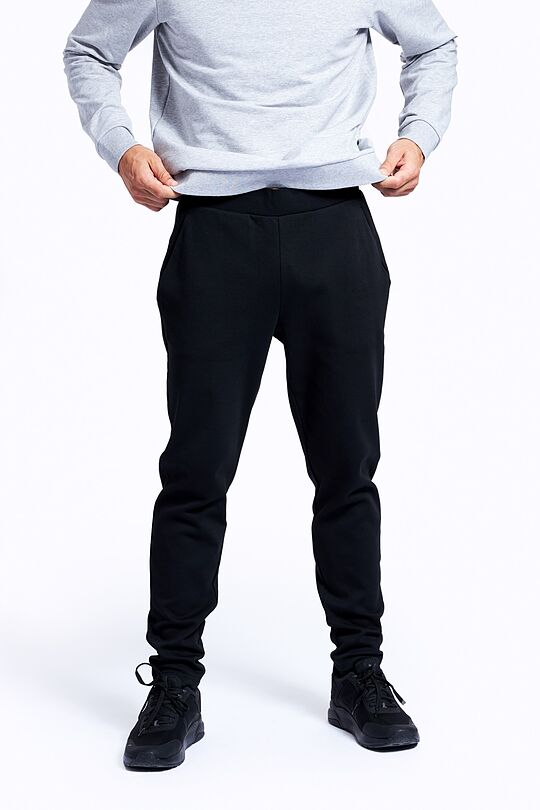 Cotton tapered fit sweatpants 2 | BLACK | Audimas