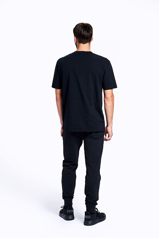 Stretch cotton t-shirt with print 2 | BLACK PRINTED | Audimas