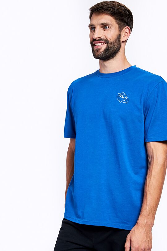 Stretch cotton t-shirt with print 1 | BLUE | Audimas